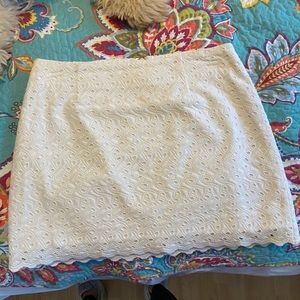 Lilly Pulitzer Eyelet Scalloped White Mini Skirt